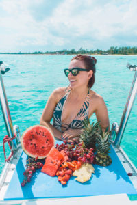 fruit plate on a boat