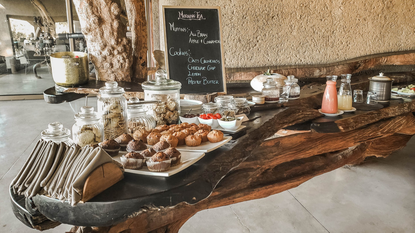 morning tea, sabi sabi earth lodge, breakfast buffet