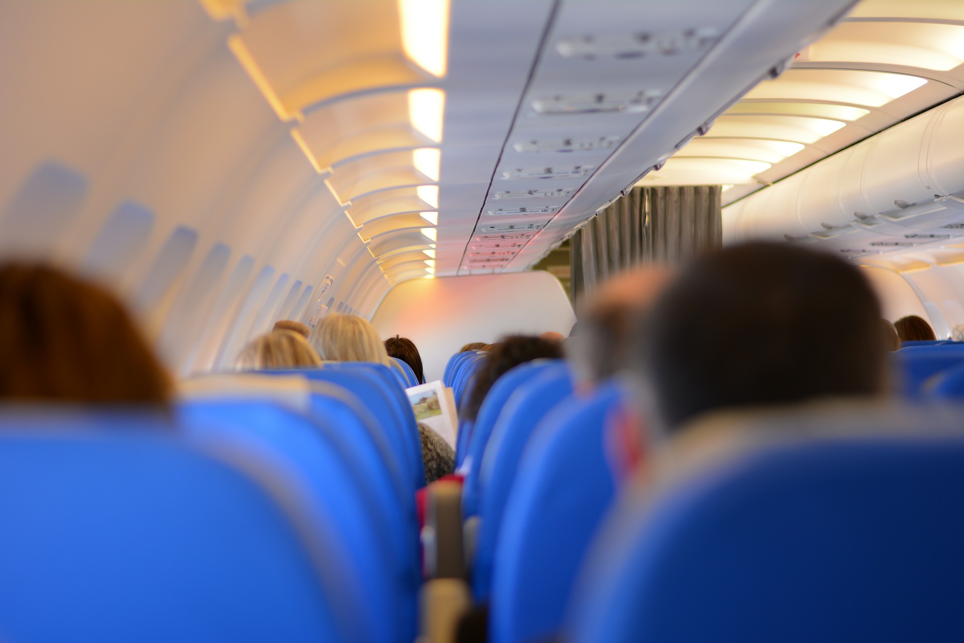 airplane seats, passengers on a plane
