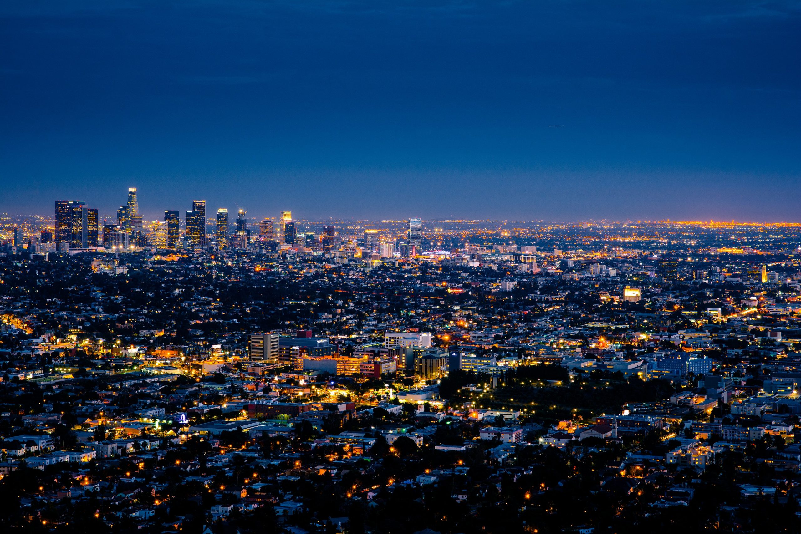 view of los angeles at night