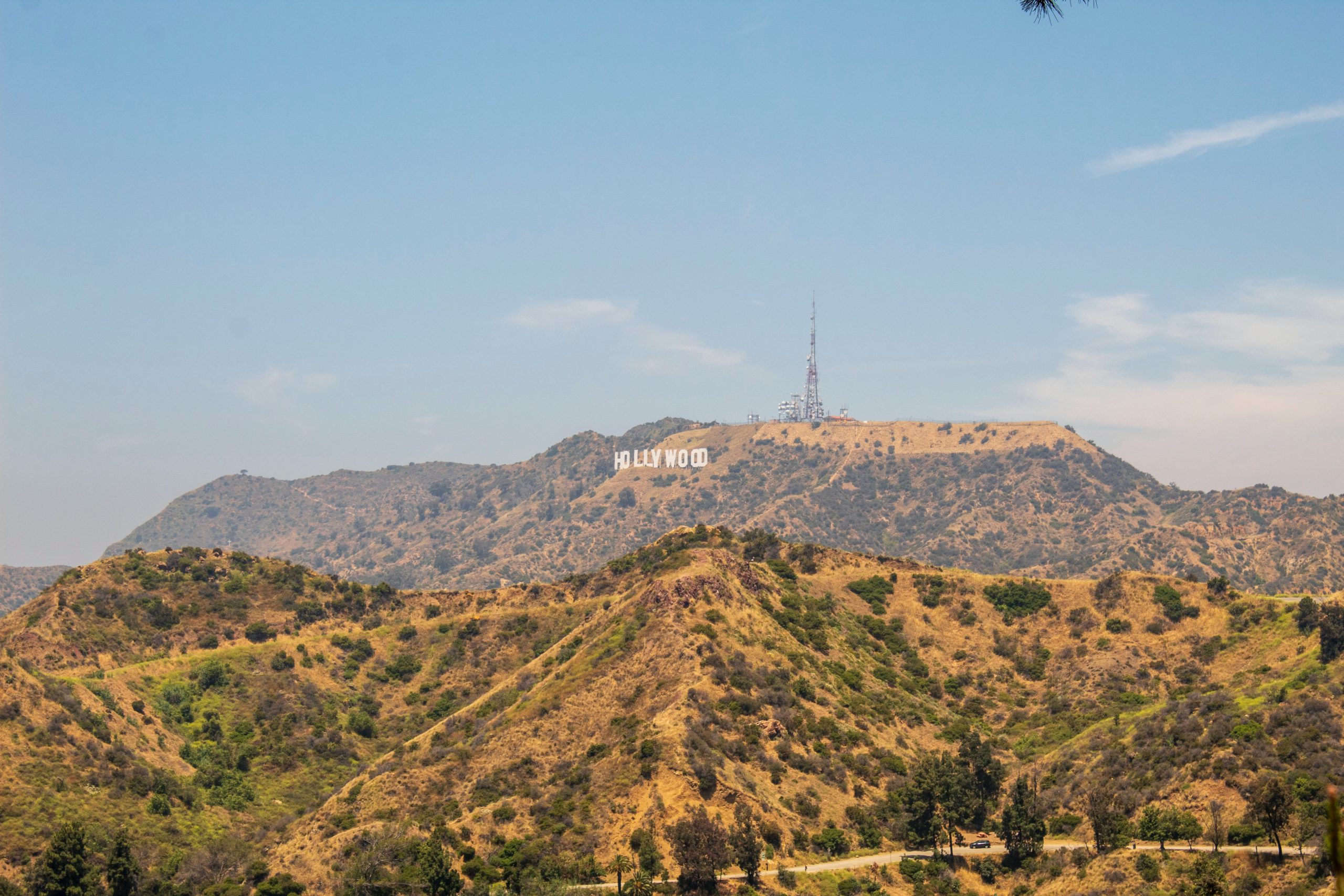 view of the hollywood sign from the griffith observatory in los angeles